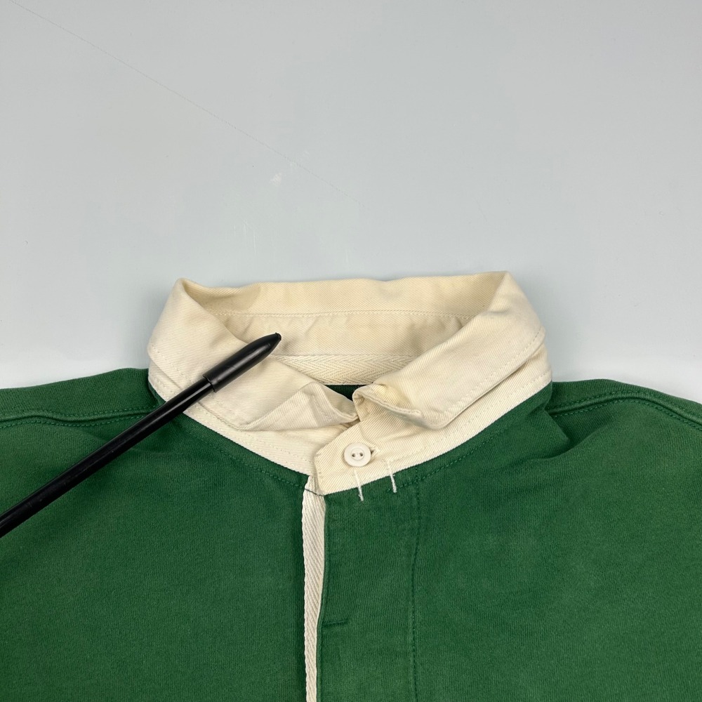 Polo Ralph Lauren Mens XL Rugby Shirt Green Orange Stripe Long Sleeve Cotton VTG - Picture 5 of 10
